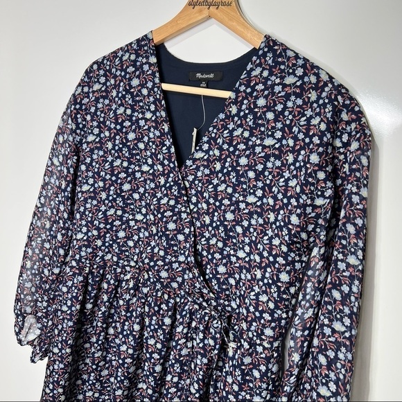 NWT Madewell Tie-Waist Midi Dress in Harvest Vine - Picture 7 of 13